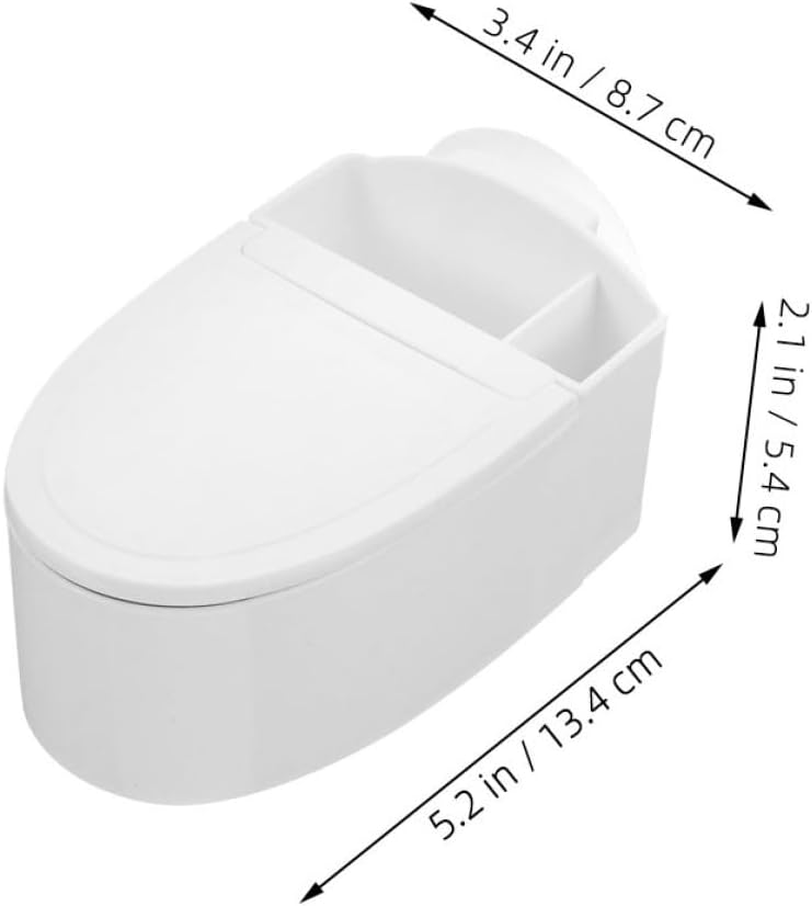 Wall Mounted Toilet Shaped Ashtray Set With Lid 3Pcs Creative Bathroom Office Decor - Image 2